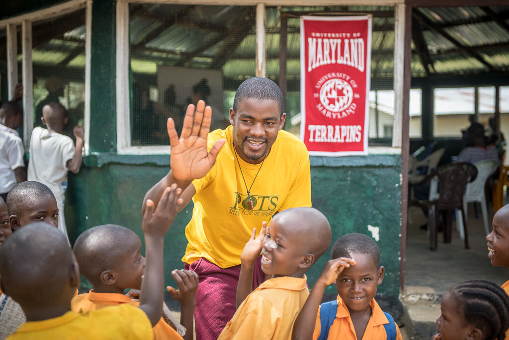 Cedric sharing a highfive